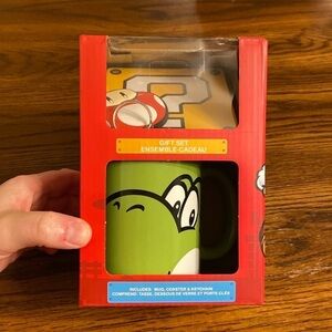 Nintendo mug, coaster, & key chain set